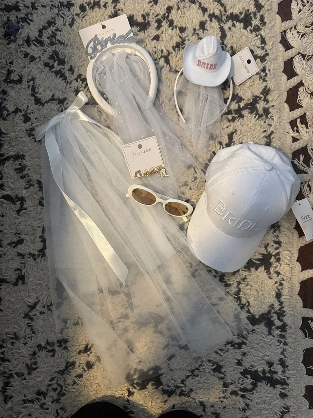 Bride Bachelorette Accessory Bundle | Hats, Veil, Sunglasses & Headbands